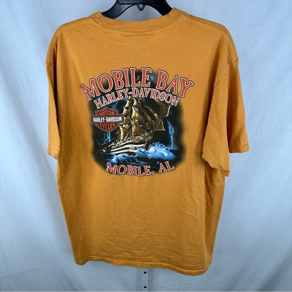 Harley Davidson Men’s Orange Mobile Bay Shirt Size XL - Picture 4 of 7
